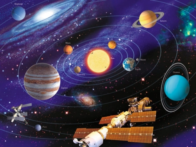Ravensburger svítící puzzle Sluneční soustava 500 dílků