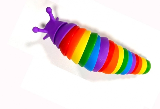 Barevná antistresová housenka 18 cm