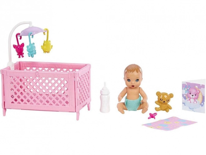 Loutka Barbie Skipper Babysitters opatrovnice s kojencem a doplňky