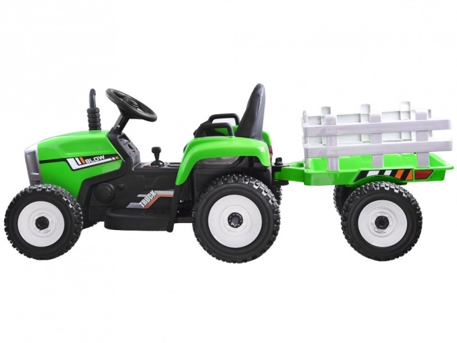 Akumulátorový traktor s vlečkou a dálkovým ovládáním – Zelená