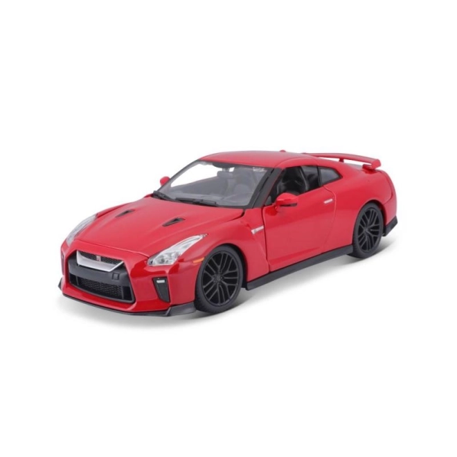 Nissan GT-R Bburago 1:24 metallic bílá – Červený