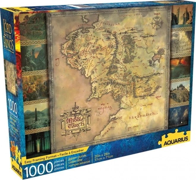 AQUARIUS Puzzle Pán Prstenů: Mapa Středozemě 1000 dílků