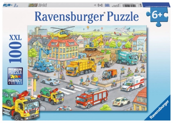 Ravensburger puzzle vozidla ve městě 100 dílků