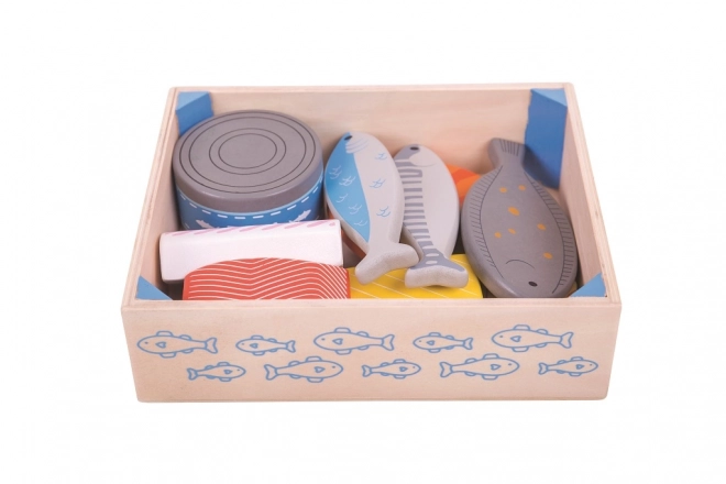 Dřevěné mořské plody v krabičce Bigjigs Toys