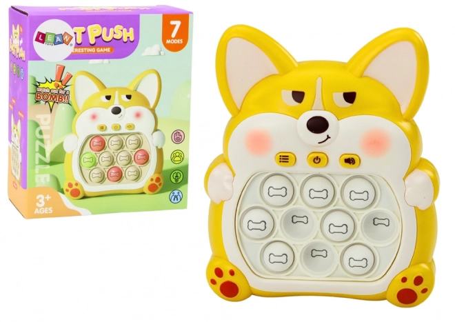 Arkádová hra Pop-It Fox pro konzoli 7 herních režimů Žlutá barva