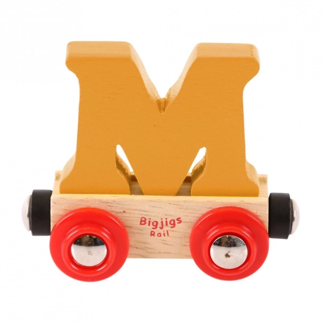 Bigjigs Rail Vagónek dřevěné vláčkodráhy - Písmeno M