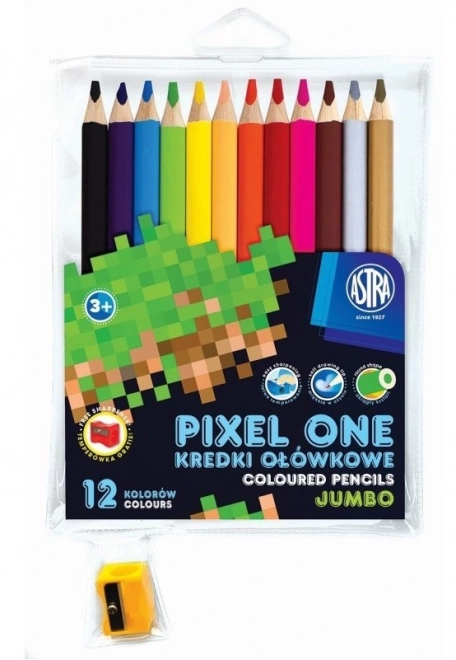ASTRA pastelky pixel one jumbo 12 ks s ořezávátkem