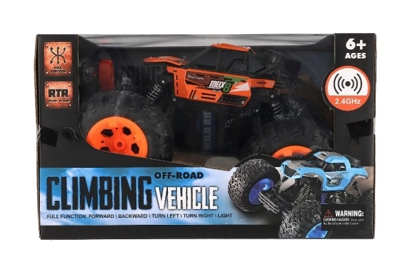 Auto RC Off-Road terénní 2,4GHz plast 32cm dobíjecí pack+baterie v krabici 38x23x26cm – Oranžové