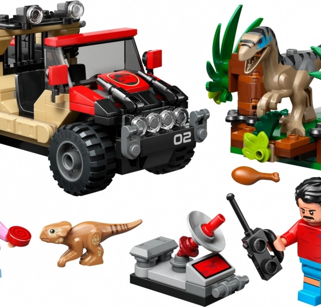 Konstrukční sada LEGO Jurassic World: Útěk terénním vozem před velociraptorem