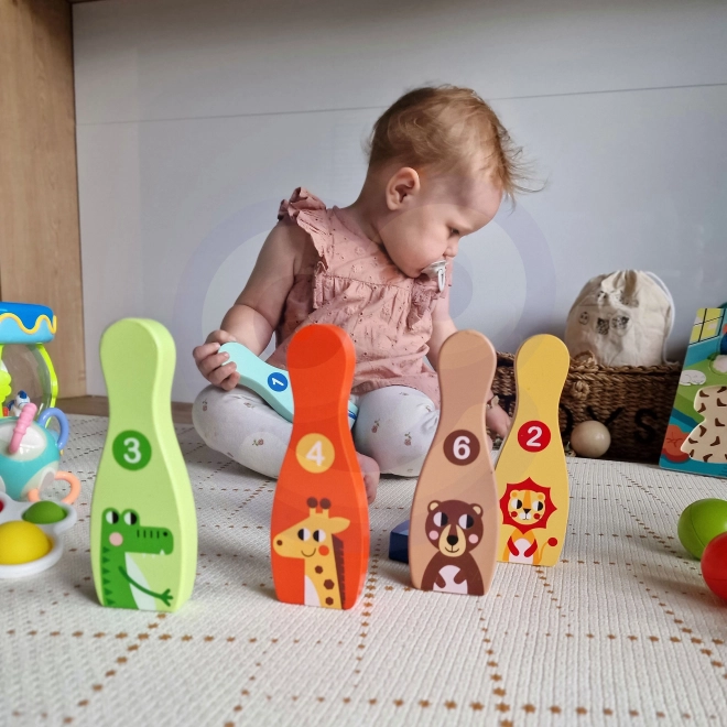 Dřevěné kuželky zvířátka TOOKY TOY