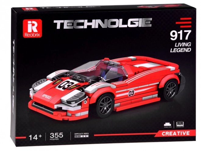 Sportovní červené auto 917 stavební bloky