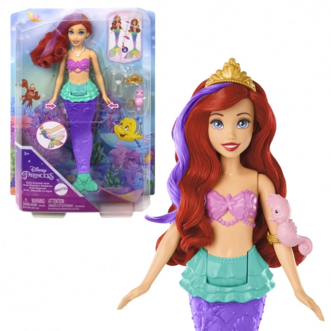MATTEL Disney Princess panenka Ariel malá mořslá víla plave, mění barvu
