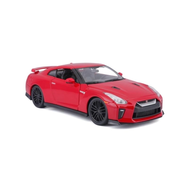 Nissan GT-R Bburago 1:24 metallic bílá – Červený