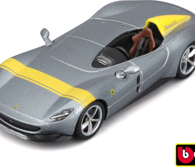 Bburago 1:43 Ferrari  Signature Series - Ferrari Monza SP1 - Silver/ Yellow
