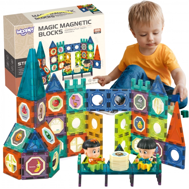 Woopie magnetické stavebnice hrad 98 ks