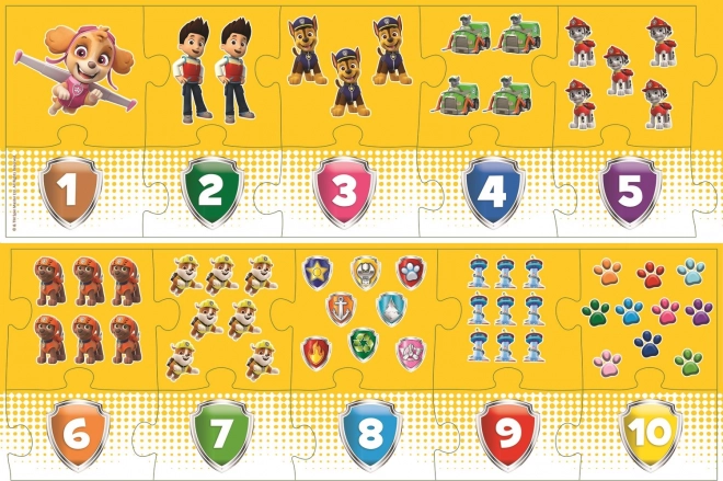 Vzdělávací puzzle Čísla Tlapková patrola 20 dílků