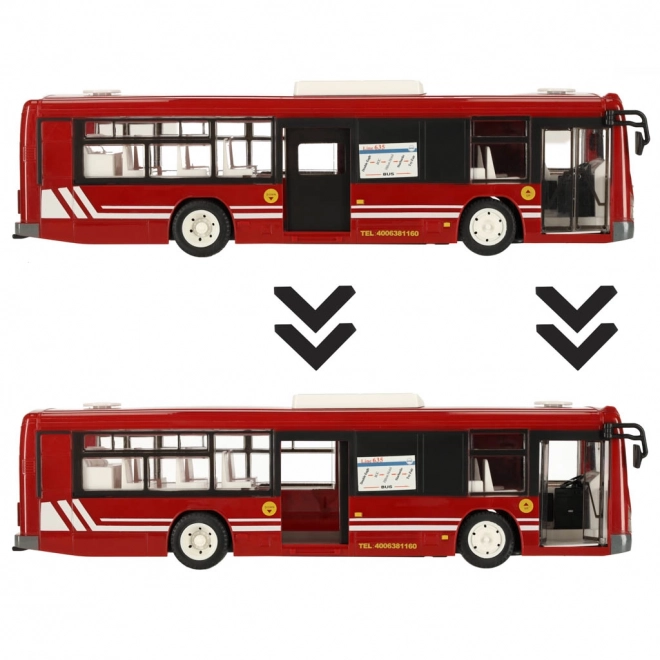 RC autobus na dálkové ovládání s dveřmi – Červený