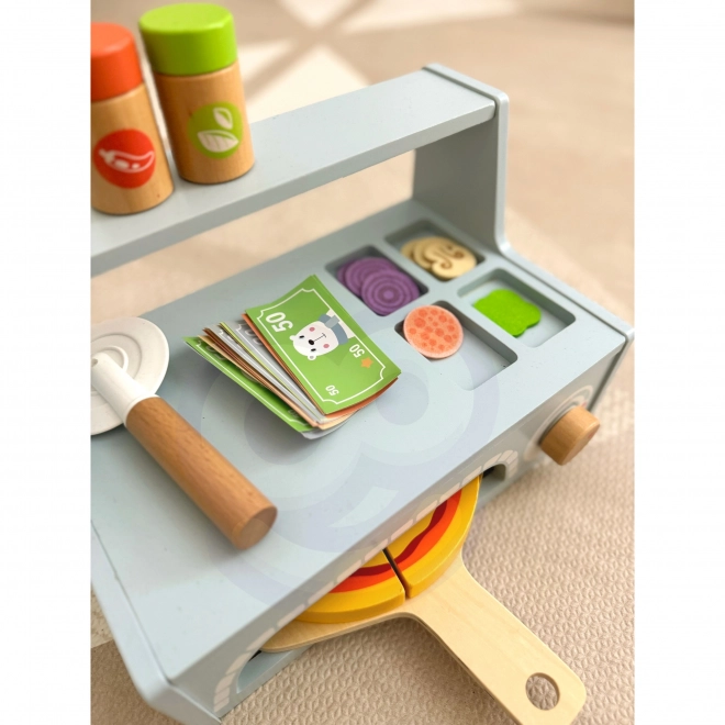 Tooky Toy dřevěný pizza set s doplňky