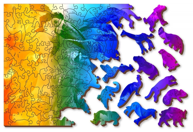 Dřevěné puzzle Ptačí ráj 2v1