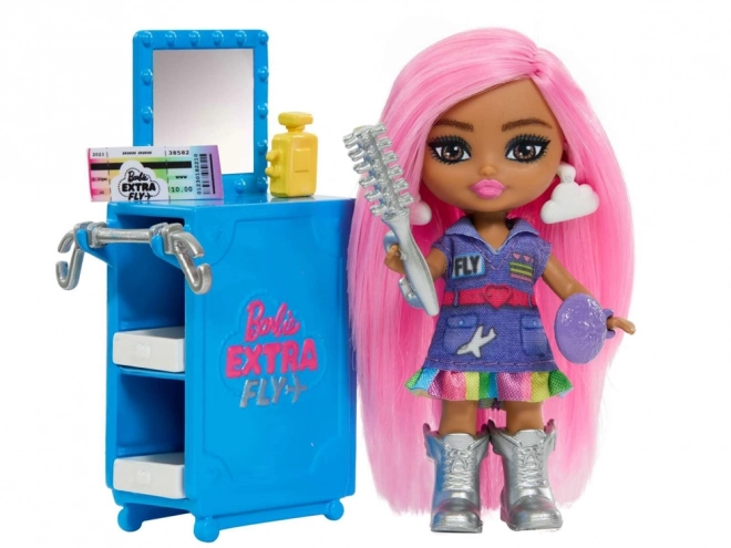 Růžový letoun Barbie Extra Fly Minis s loutkou pilotkou