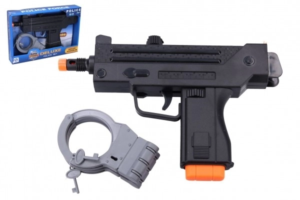 Pistole - Policejní samopal s pouty set 24 cm