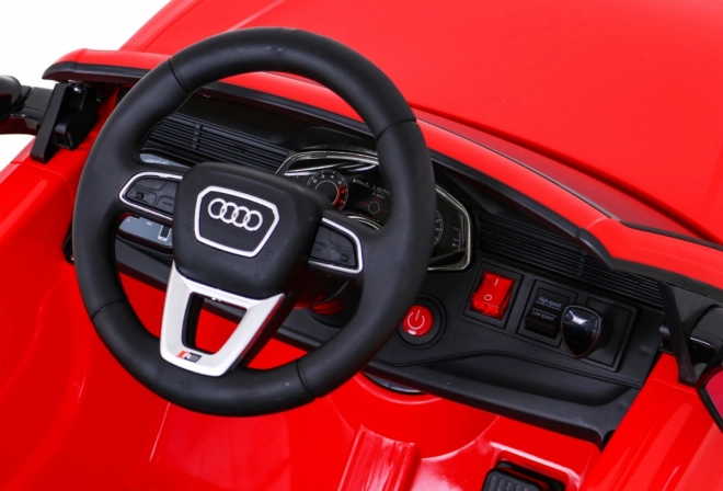 Audi RS Q8 Baterie auto + telecomandă + pornire lentă + EVA + LED + MP3 USB – Červená