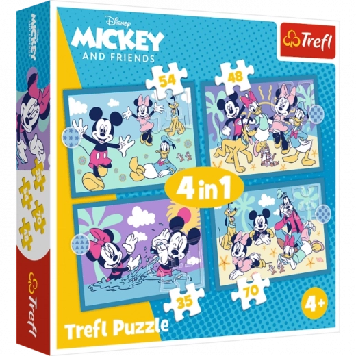 Trefl puzzle 4v1 – Veselé příběhy MICKEY MOUSE