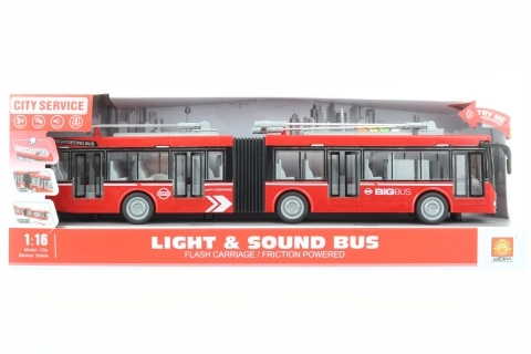 Kloubový trolejbus červený na baterie