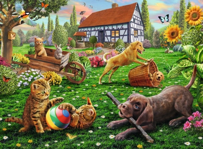 RAVENSBURGER Puzzle Hrátky na zahradě XXL 200 dílků