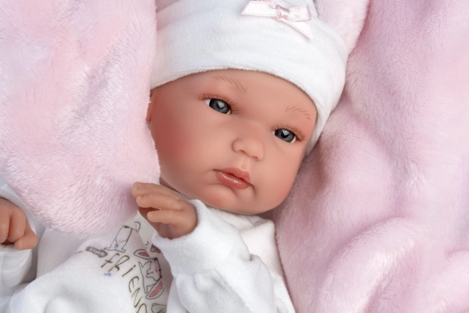Realistická panenka New Born holčička s celovinylovým tělem 35 cm