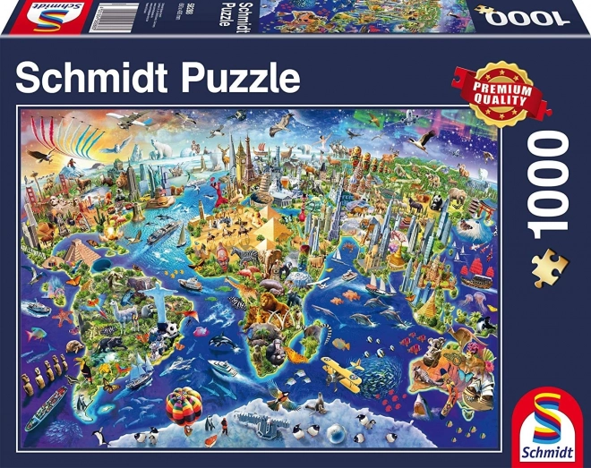 Schmidt puzzle Objevuj svět 1000 dílků
