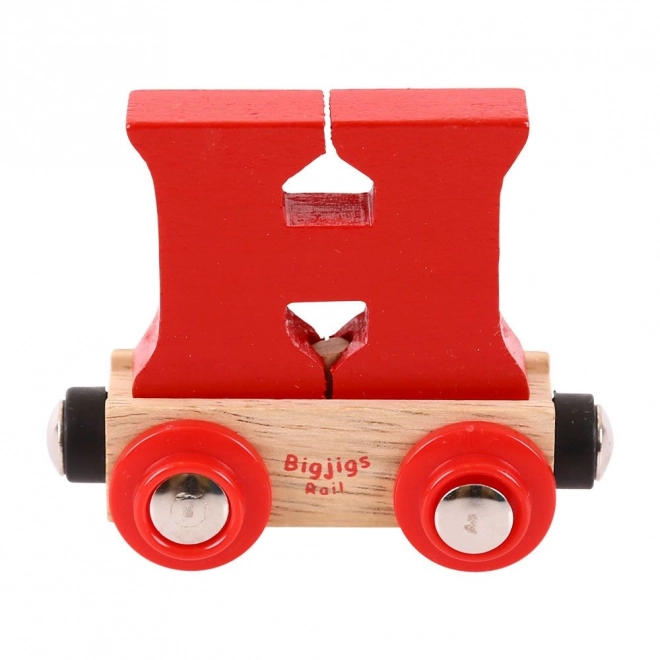 Bigjigs Rail Vagónek dřevěné vláčkodráhy - Písmeno H