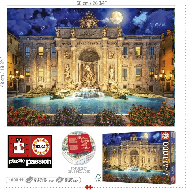 EDUCA Puzzle Fontána Di Trevi, Řím 1000 dílků