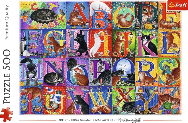 Puzzle kočičí abeceda 500 dílků