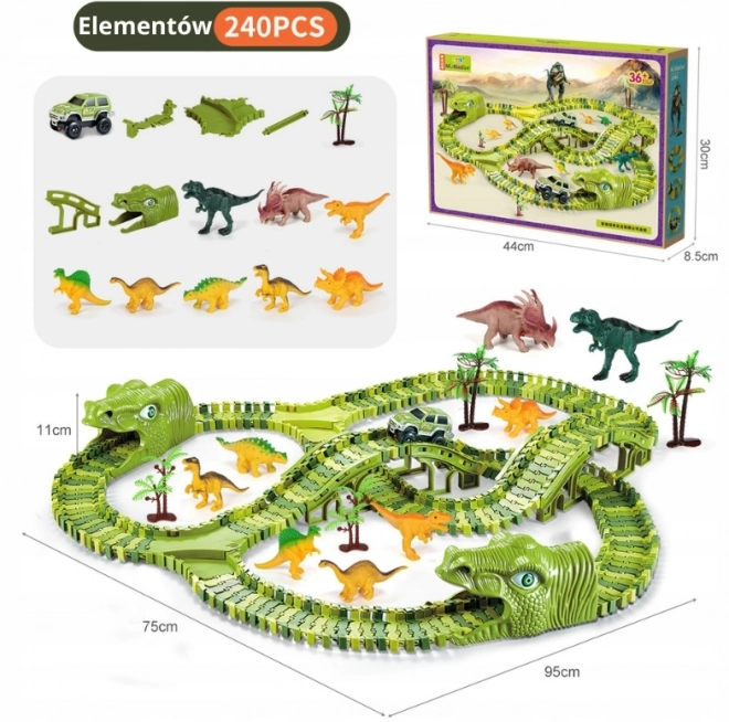 DIY dinosauří závodní dráha 240 prvků