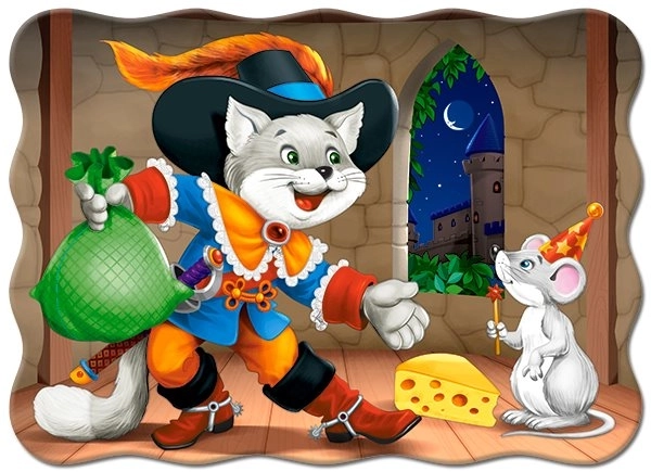 Puzzle Castorland 30 dílků – Kocour v botách na noční výpravě