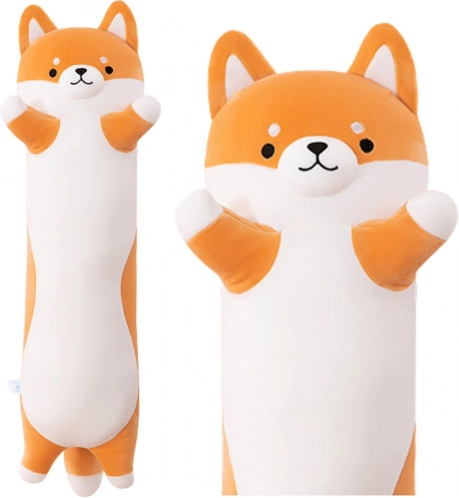 Plyšový pes shiba – podlouhlá polštářová hračka 60 cm