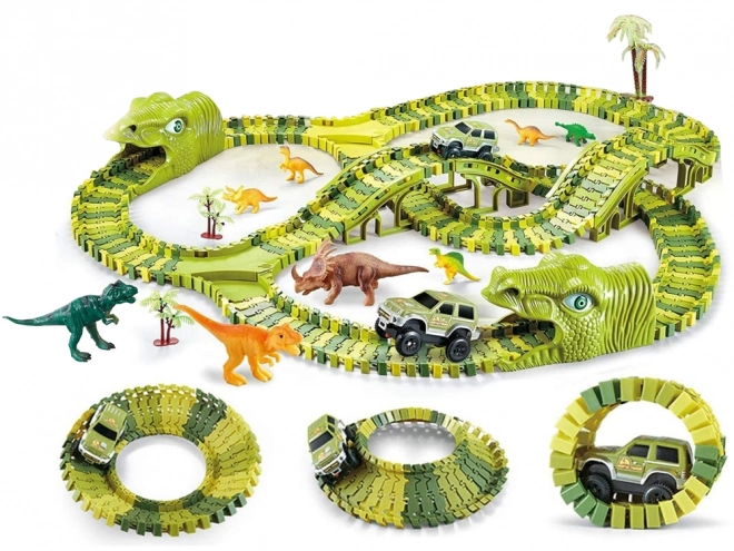 Dinosaurí závodní dráha s autíčkem a figurkami