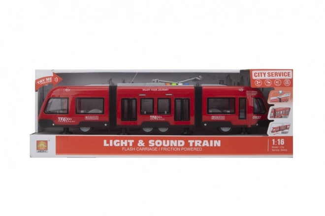 Červená tramvaj na setrvačník 1:16