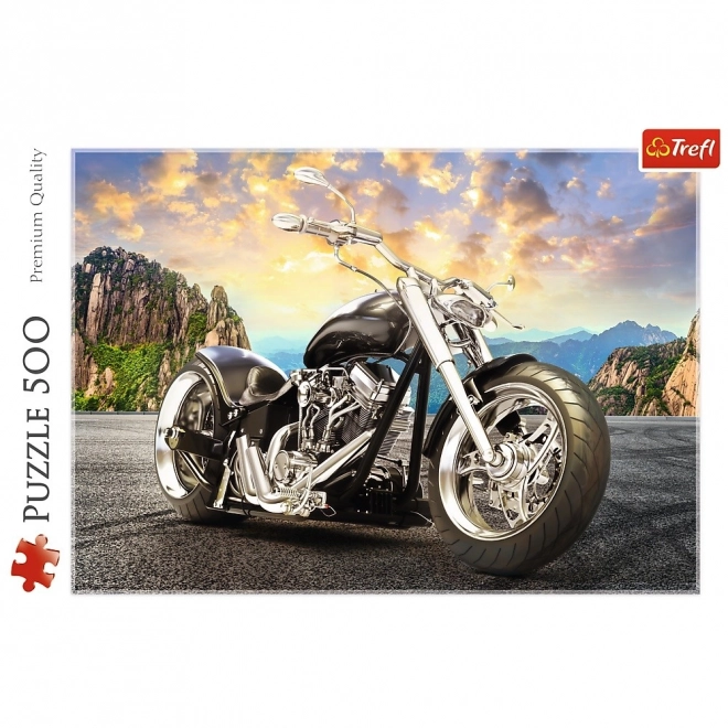 Puzzle 500 dílků Černý motocykl