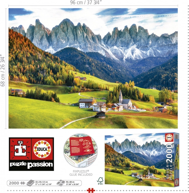 EDUCA Puzzle Podzim v Dolomitech 2000 dílků