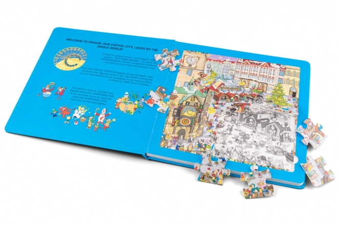 Průvodce Prahou: Puzzle, Omalovánky a Kvízy pro děti