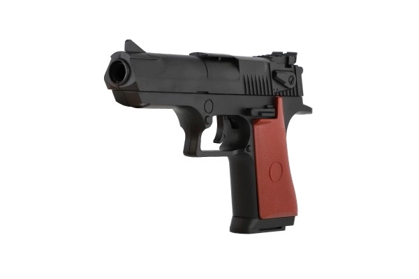 Pistole špuntovka 17cm plast + náboje 12ks + terč 2ks na kartě