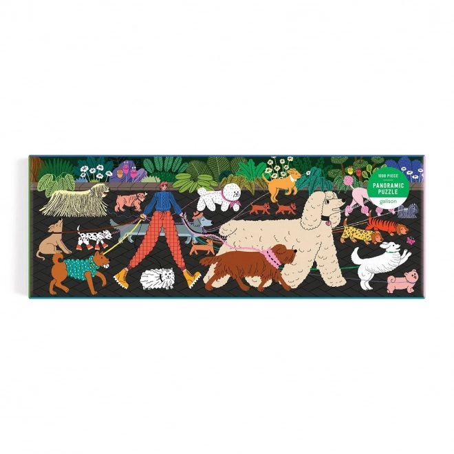 GALISON Panoramatické puzzle Venčení psů 1000 dílků