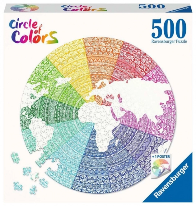 Ravensburger puzzle Kruh barev Mandala 500 dílků