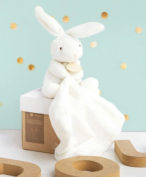 Doudou dárková sada - králíček s muchláčkem 10 cm