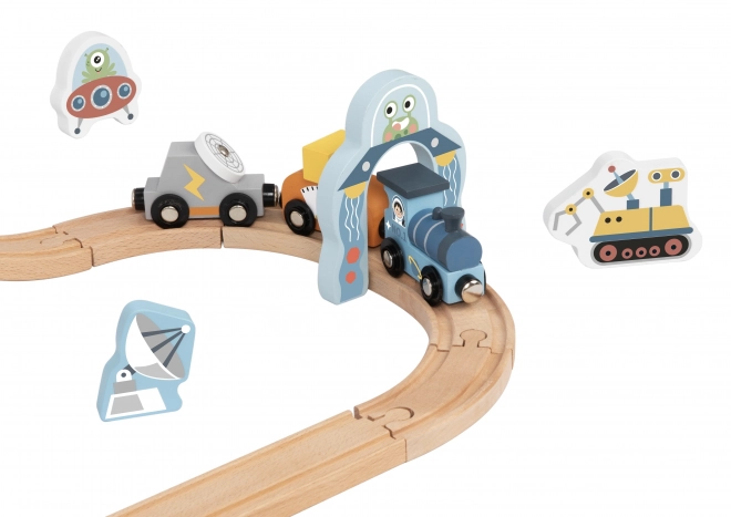 Dřevěná vesmírná kolejnice Tooky Toy