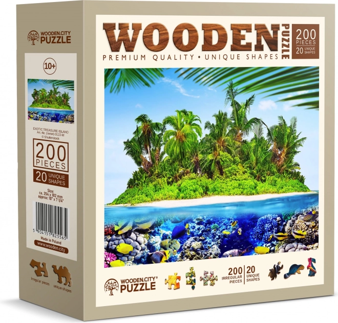 Dřevěné puzzle exotický ostrov pokladů