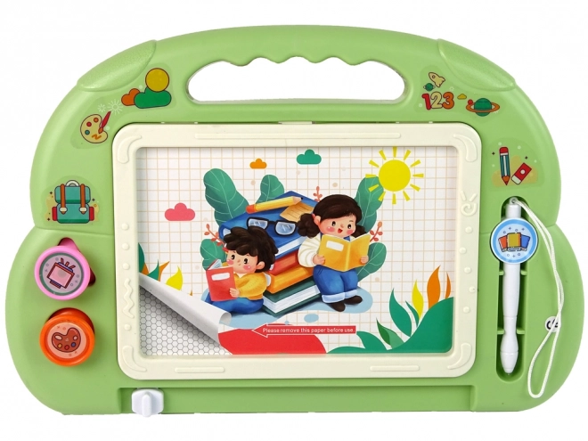 Magnetická kreslící tabule Zelená s razítky