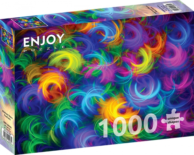 Puzzle Abstraktní neonová peříčka 1000 dílků